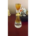 A 20th century cut glass scent bottle wi