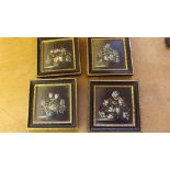 Four miniature oil paintings in the anti