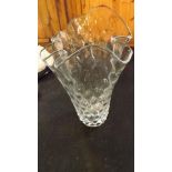 A 20th century Art Glass vase of fluted