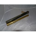 CANADIAN R.E.L. BRASS SIGHTING TELESCOPE WITH MILITARY CROWFOOT & STAMPTED 1943, EXTENDS TO 13" WITH