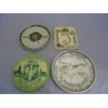 LONDON TO MELBOURNE GOUDA COMMERMORATIVE WALL PLATE, A GREEN MOSA OF MAASTRICHT 1946 PLATE, 1