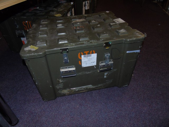 MOD HEAVY DUTY PLASTIC LOGISTIC BOXES FOAM INTERIOR 78cm x 65cm X48cm TALL EST[£20-£40]