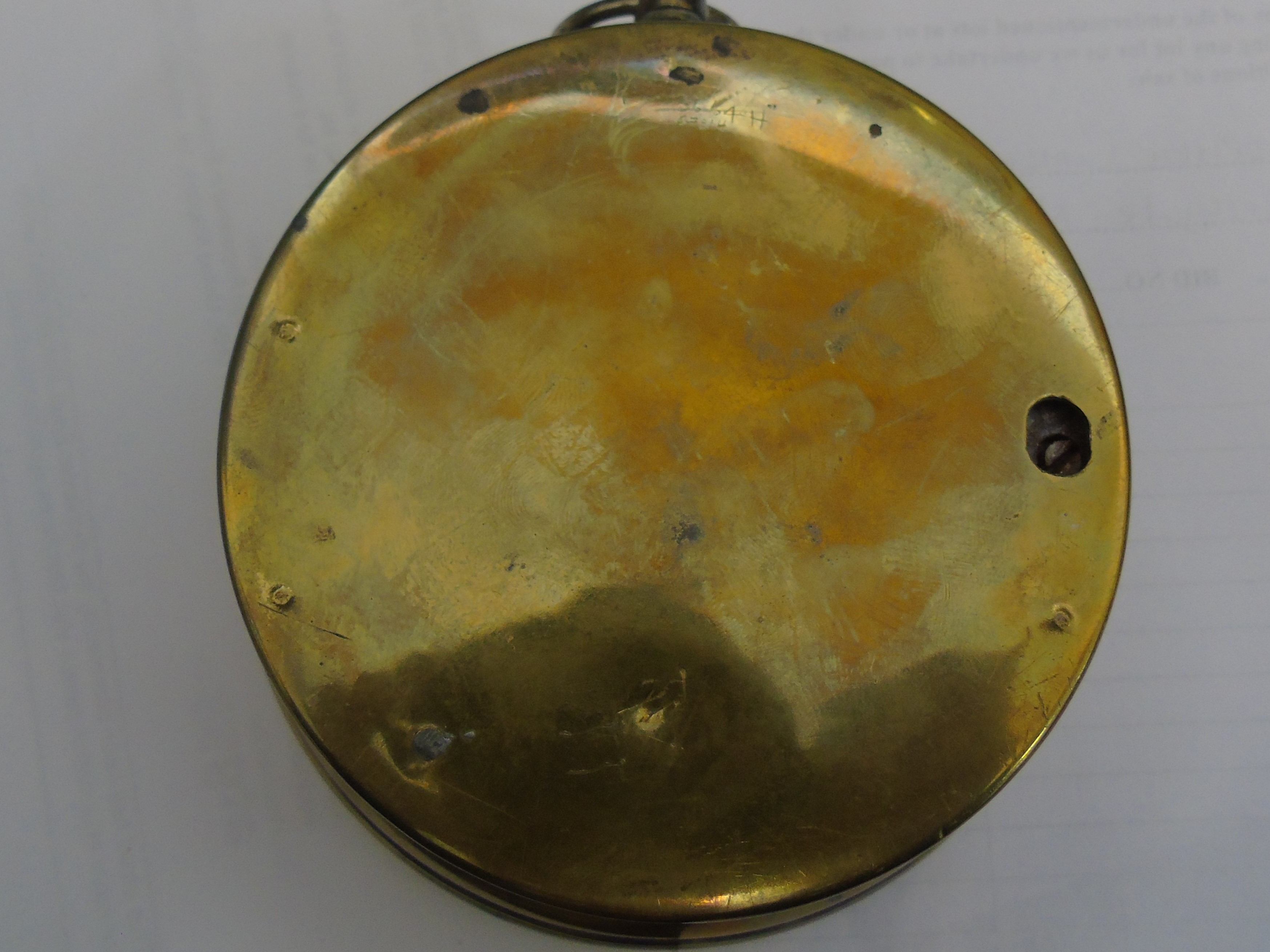 BRASS CASED ANEROID BAROMETER MADE BY NEGRETTI & ZAMBRA LONDON IN A GERMAN MILITARY BOX - Image 9 of 11