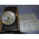 BRASS CASED ANEROID BAROMETER MADE BY NEGRETTI & ZAMBRA LONDON IN A GERMAN MILITARY BOX