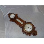 VICTORIAN OAK CASED BAROMETER EST[£20-£40]