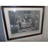 AN ENGRAVING AFTER HOGARTH OF" SUDIBRAS BEATS SIDROPHELL " FRAMED 1913 BY YOUNGS ABERDEEN