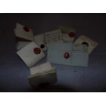 19th CENTURY HAND WRITTEN LETTERS WITH ORIGINAL SEALS COLLECTION OF 7 EST [£30-£60]