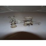 CONTINENTAL SILVER MINIATURE WINDMILL AND SEDAN CHAIR EST[£25-£50]