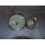 GERMAN PRECISION CHROME BODIED BAROMETER & ECONSTO THERMOMETER EST[£15-£30]