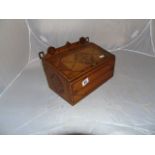 OLIVE WOOD WALL MOUNTED GLOVE BOX HANDSCHPENEN & OTHER INCISED DECORATION EST [£20-£40]