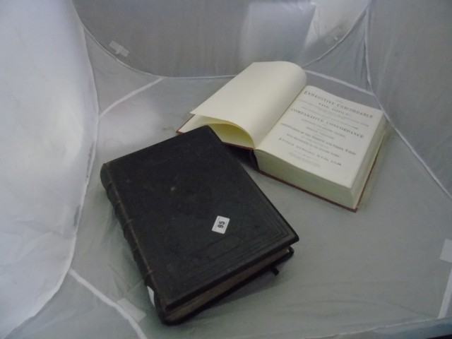 LARGE LEATHER BOUND FAMILY BIBLE & 1 SMALLER EST[£15-£25]