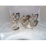 SILVER PLATED 5 PCE TEA & COFFEE SERVICE & TWO OTHER CONDIMENTS EST[£20-£40]