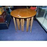 TEAK NEST OF THREE RETRO TABLES EST[£15-£30]