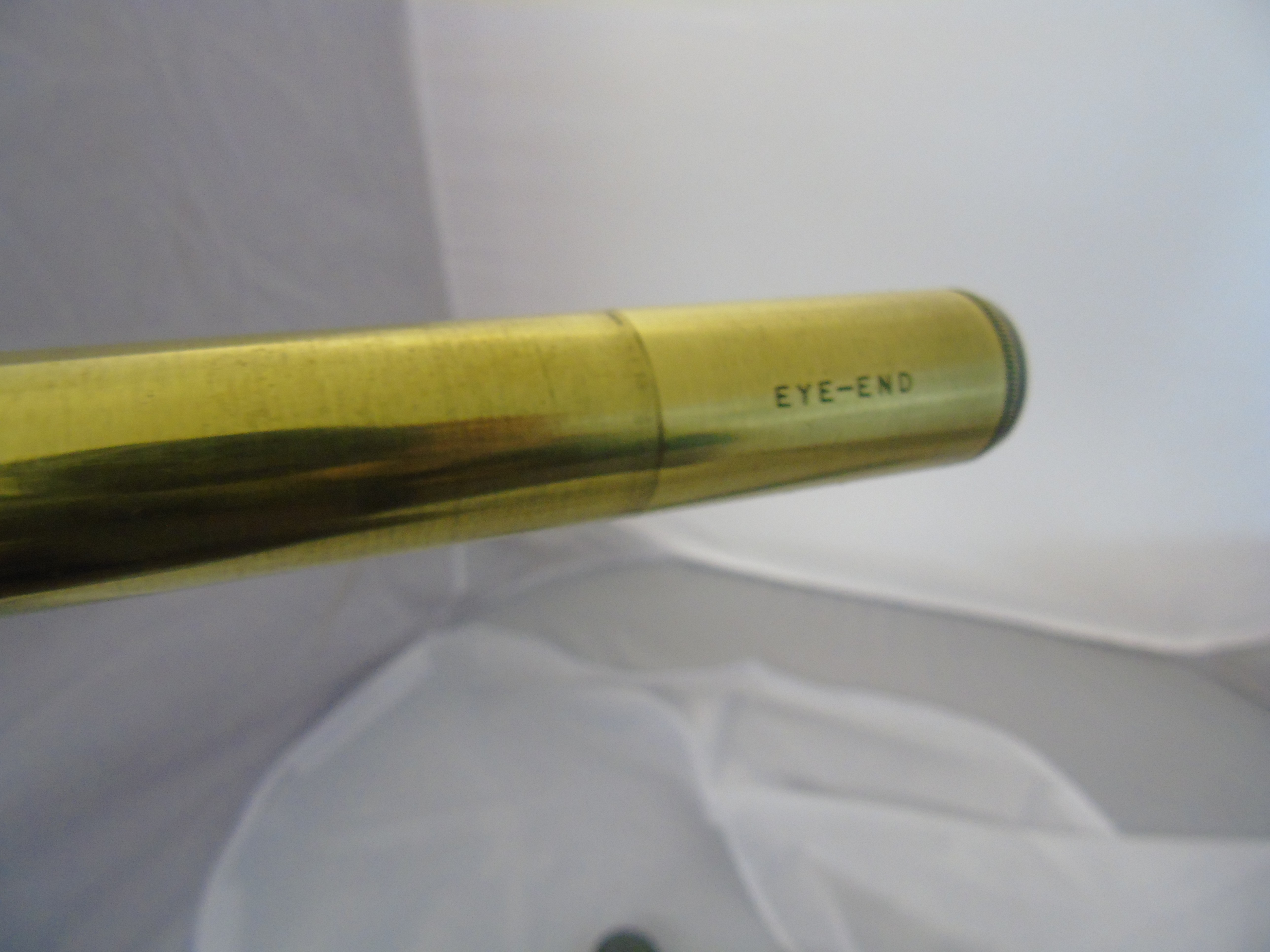 CANADIAN R.E.L. BRASS SIGHTING TELESCOPE WITH MILITARY CROWFOOT & STAMPTED 1943, EXTENDS TO 13" WITH - Image 5 of 9