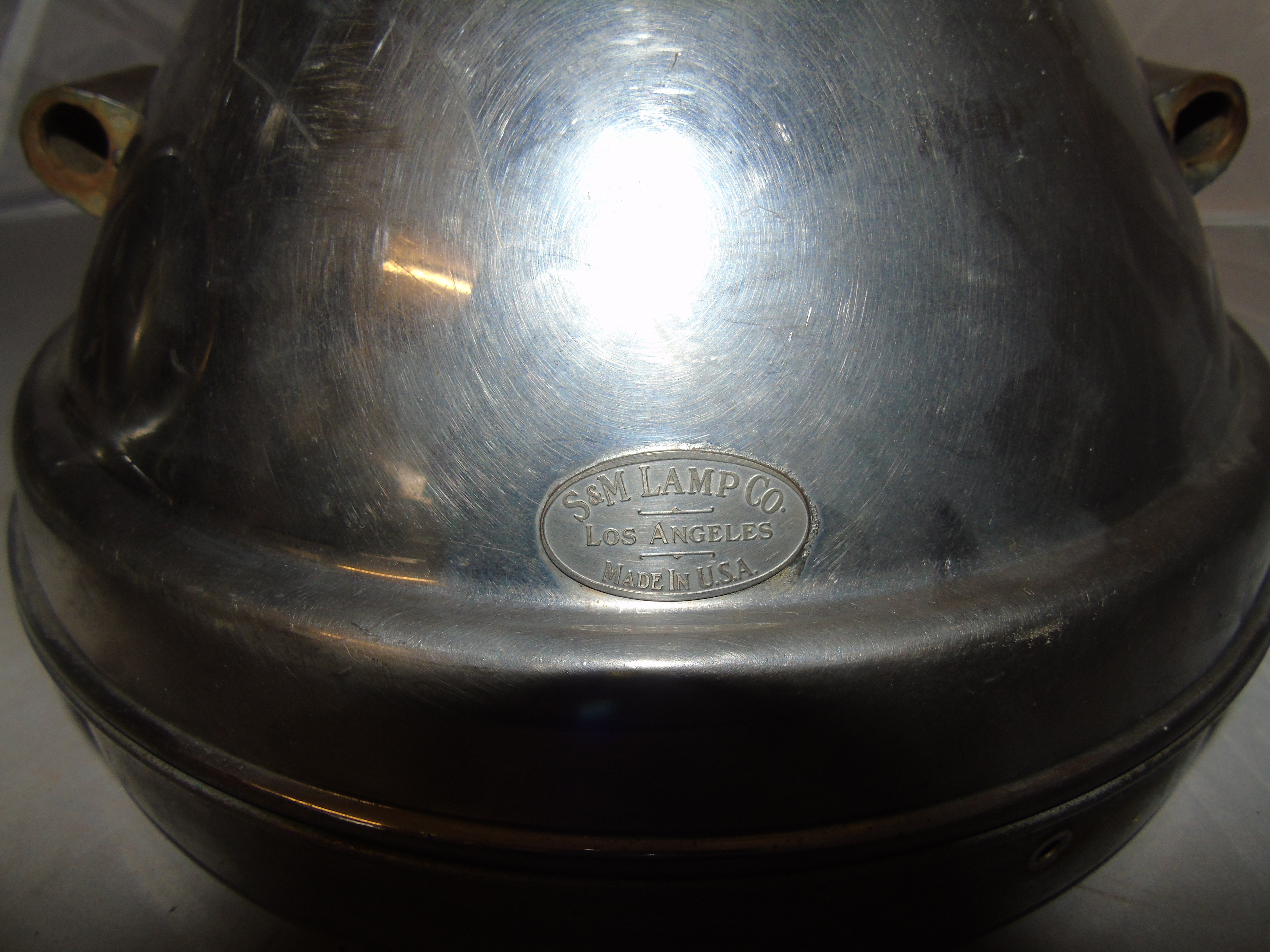 EARLY 10 INS MOTOR CAR LAMP CHROME BODY BY S & M LAMP CO LOS ANGELES 2 OTHER 12 INS & OTHER PARTS - Image 10 of 16