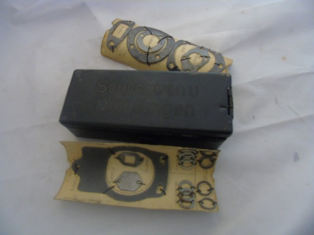 WEHRMACHT DKW MILITARY UNUSED COMPONETS SPARK PLUGS GASKETS ETC 4 BOXES EST[£50-£90] - Image 2 of 6