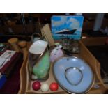 SELECTION OF MISC CHINA,Q E 2 TIN & OTHER ITEMS EST[£5-£10]