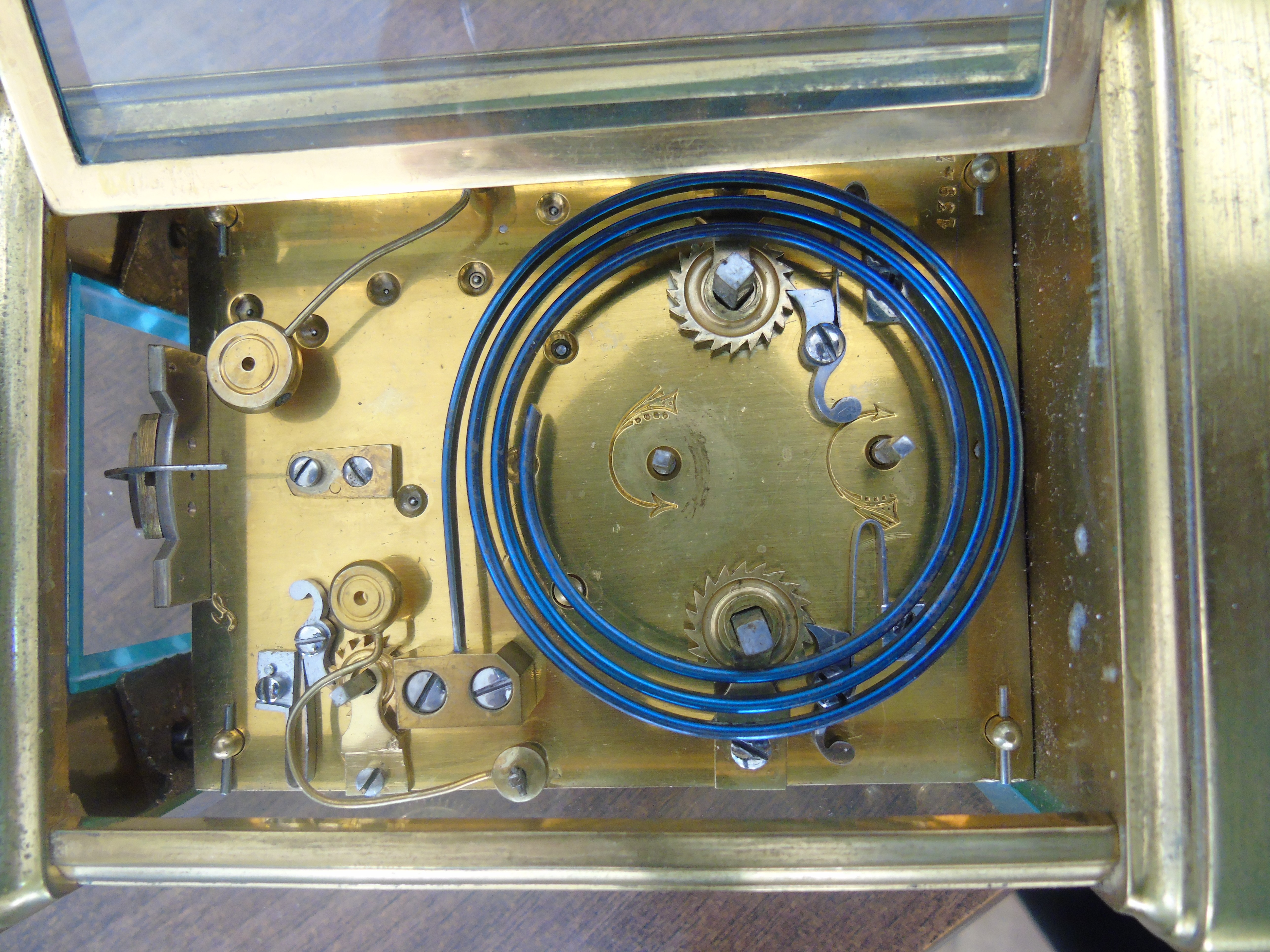 19th CENTURY BRASS CARRIAGE CLOCK FUSSE REPEATER MOVEMENT HAIR LINE ON DIAL EST[£40-£60] - Image 8 of 8