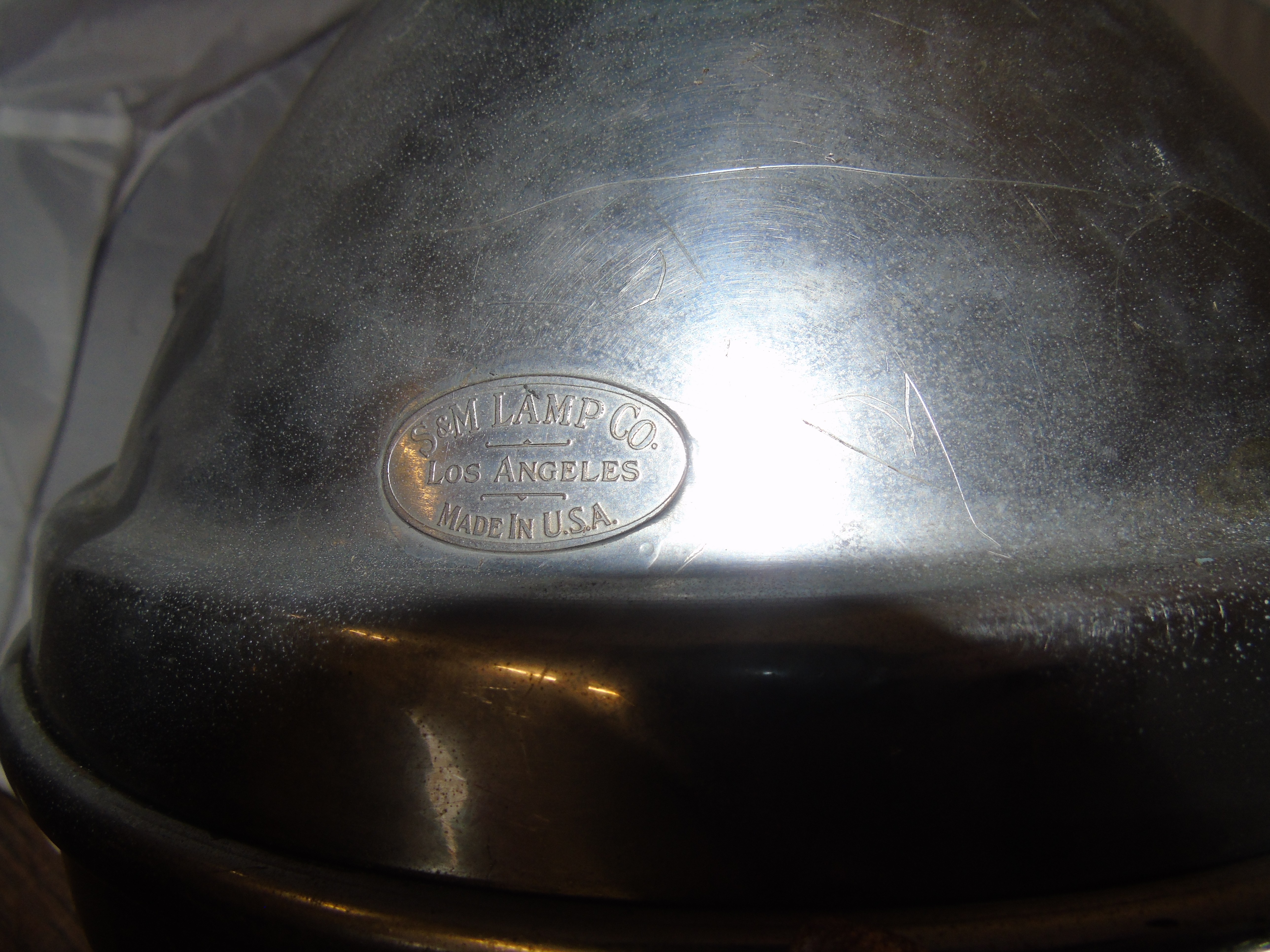 EARLY 10 INS MOTOR CAR LAMP CHROME BODY BY S & M LAMP CO LOS ANGELES 2 OTHER 12 INS & OTHER PARTS - Image 7 of 16