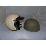 MILITARY MOTOR CYCLE HELMET & 60s MOTORCYCLE HELMET EST[£60-£90]