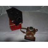 LUMIERE ELJY SUBMINIATURE CAMERA IN LEATHER CASE & CORONET BOX CAMERA EST[£40-£60]