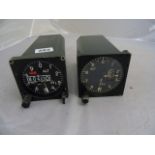 TWO RAF AIRCRAFT COCKPIT INSTRUMENTS 7CM DIA EST[£40-£80]