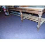 LARGE PITCH PINE WORKBENCH 9FTX 3FT BY 31 INCHES HIGH EST[£60-£120]