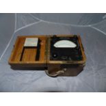 VOLTAGE & INSULATION TEST METER OAK DOVETAIL BOX A/F EST [£20-£40]