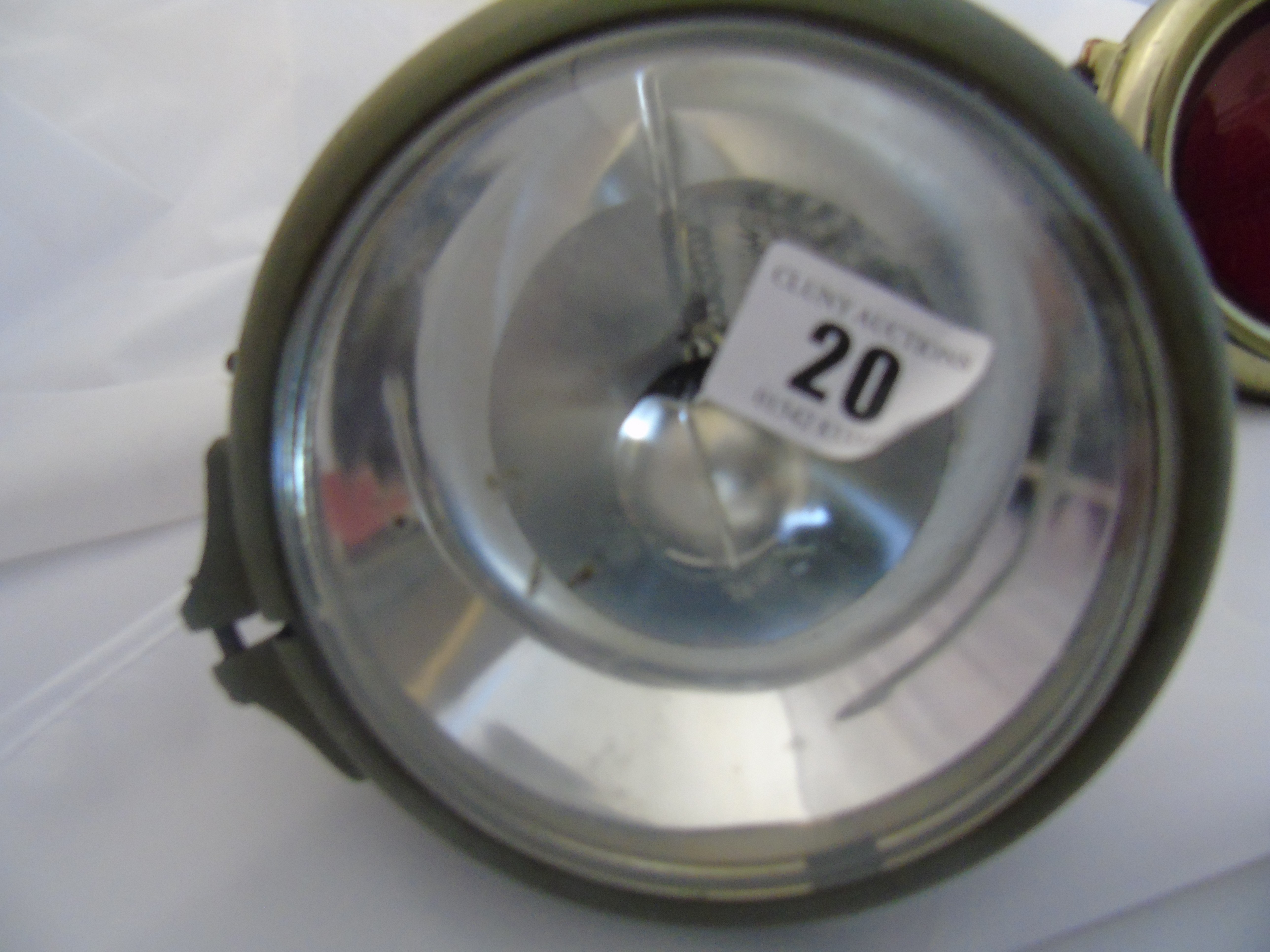 MILITARY MAZDA SPOT & SIGNAL LAMP & ONE OTHER BRASS LAMP EST [£20-£40] - Image 3 of 6