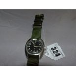 MILITARY PILOT'S WRISTWATCH HAMILTON WITH CROWFOOT EST[£40-£60]