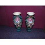 A PAIR OF CHINESE STYLE POTTERY VASES 50 CM TALL EST[£20-£40]