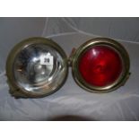 MILITARY MAZDA SPOT & SIGNAL LAMP & ONE OTHER BRASS LAMP EST [£20-£40]