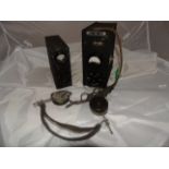 VINTAGE MILITARY TRANSFORMER,VISUAL ELECTRONIC BOX & RADIO HEADPHONES EST[£20-£40]