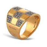 Enigma by Gianni bulgari, chess pattern ring weight 18 gr.