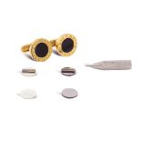 Bulgari, 18kt gold and black onyx cufflinks weigth 20 gr.