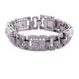 18kt white gold geometric pattern bracelet weight 50,3 gr.