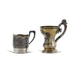 Two silver glasses Russia, 19th - 20th century tot. weight 373 gr.