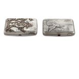 Two silver cigarette boxes Russia, 19th-20th century tot. weight 550 gr.