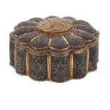 Silver and vermeil box oriental art, 19th -20th century weight 494 gr.