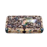 Silver and enamel cigarette box Russia, 19th-20th century weight 196 gr.