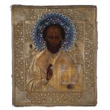 Icon depicting Pantocrator Christ Moscow, late 19th century 32x26,5 cm
