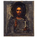 Icon depicting the Pantocrator Christ Moscow, 19th -20th century 31,3x27,2 cm.