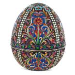 Vermeil and cloisonne' enamel egg Moscow, 1899 - 1916 weight 320 gr.