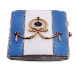 Silver and enamel cigarette box Russia, 20th century weight 113 gr.