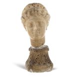 White marble female head