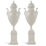 Pair of glazed ceramic vases