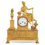 Gilt bronze table clock