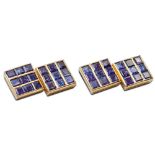 18kt gold cufflinks with sapphires weight 13,1 gr.