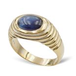 Bulgari, 18 kt gold ring with sapphire 70/80's weight 11 gr.