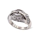 Bulgari, white gold ring with diamons weight 10,9 gr.